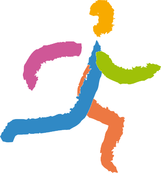 Imagen gráfica del logo de Stephane Bertiere, que representa la movilidad del cuerpo humano